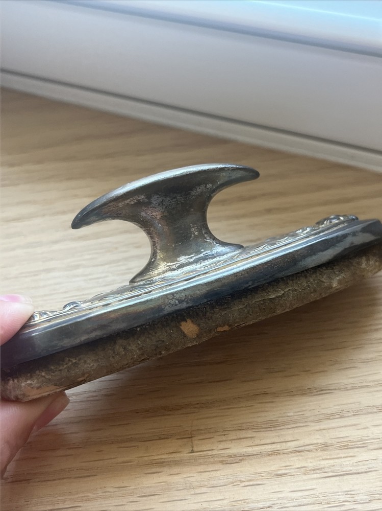 Vintage Silverplate Nail Buffer Victorian Style Vanity Accessory