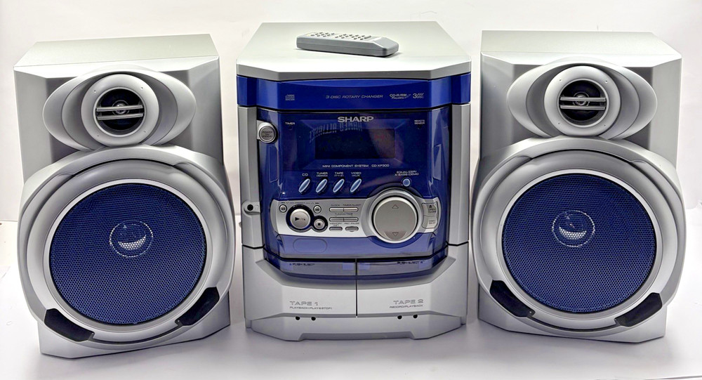 Sharp CD-XP300 Mini Component Stereo System w/ Speakers and Remote – For Parts