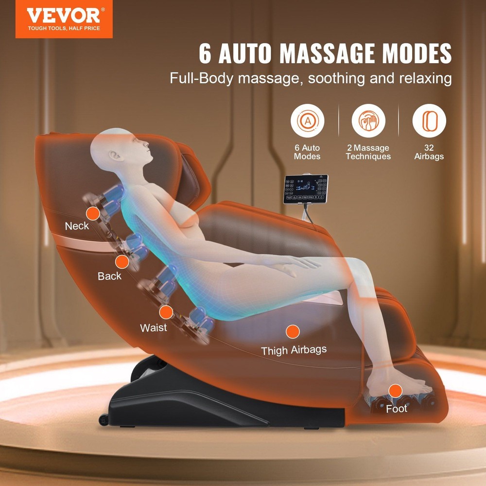 Zero Gravity Shiatsu Massage Chair 3D Roller Heating System Touchscreen