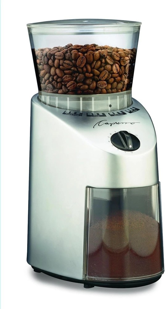 Versatile Brushed Silver Infinity Burr Grinder - Ideal for All Coffee Styles