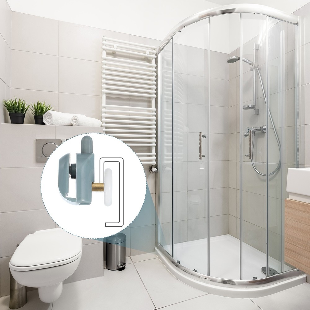 4Pcs 25mm Single Shower Door Rollers Plastic Bottom Wheels Pulleys Guide Grey