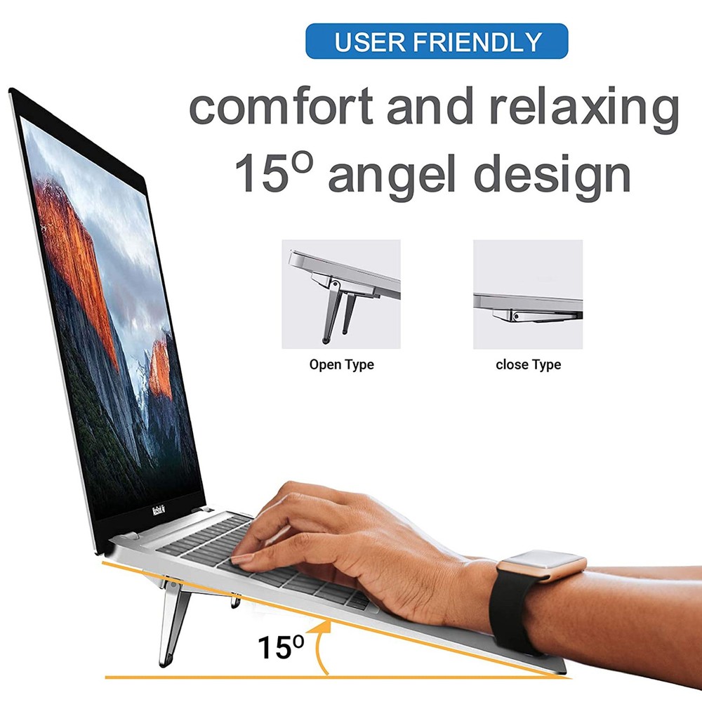 Aluminum Foldable Shield Desktop Stand Mount Holder Bracket for Laptop MacBook