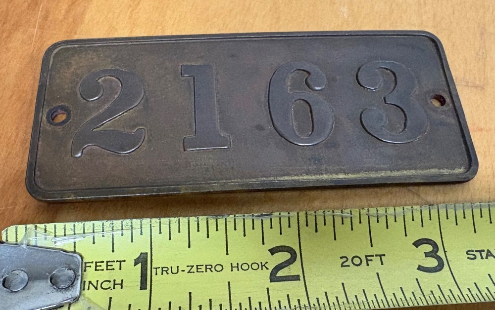 Vintage 60's Gamewell Fire Alarm Box Solid Brass Front Code Placard # 2163