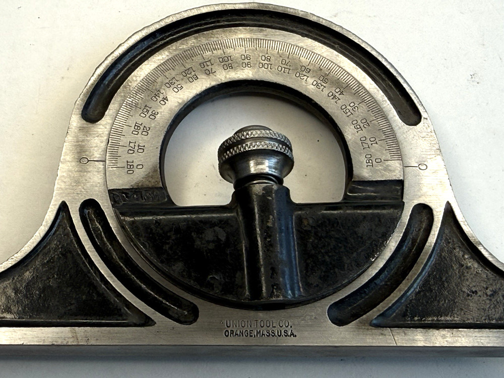 Vintage Combination Square Protractor Head UNION TOOL CO.