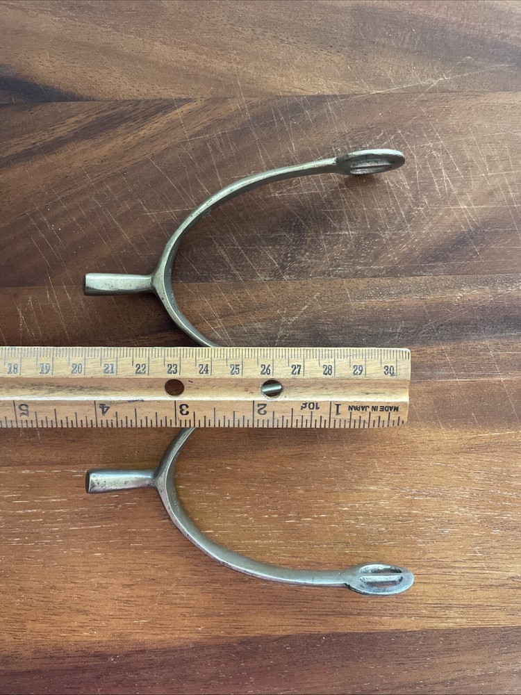 Authentic Vintage English Riding spurs Solid NICKEL never rust