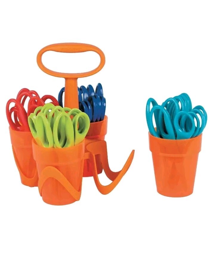 Fiskars Class Pack for Kids, 24 Blunt Tip Scissors, NEW "Safer Blade Angle"