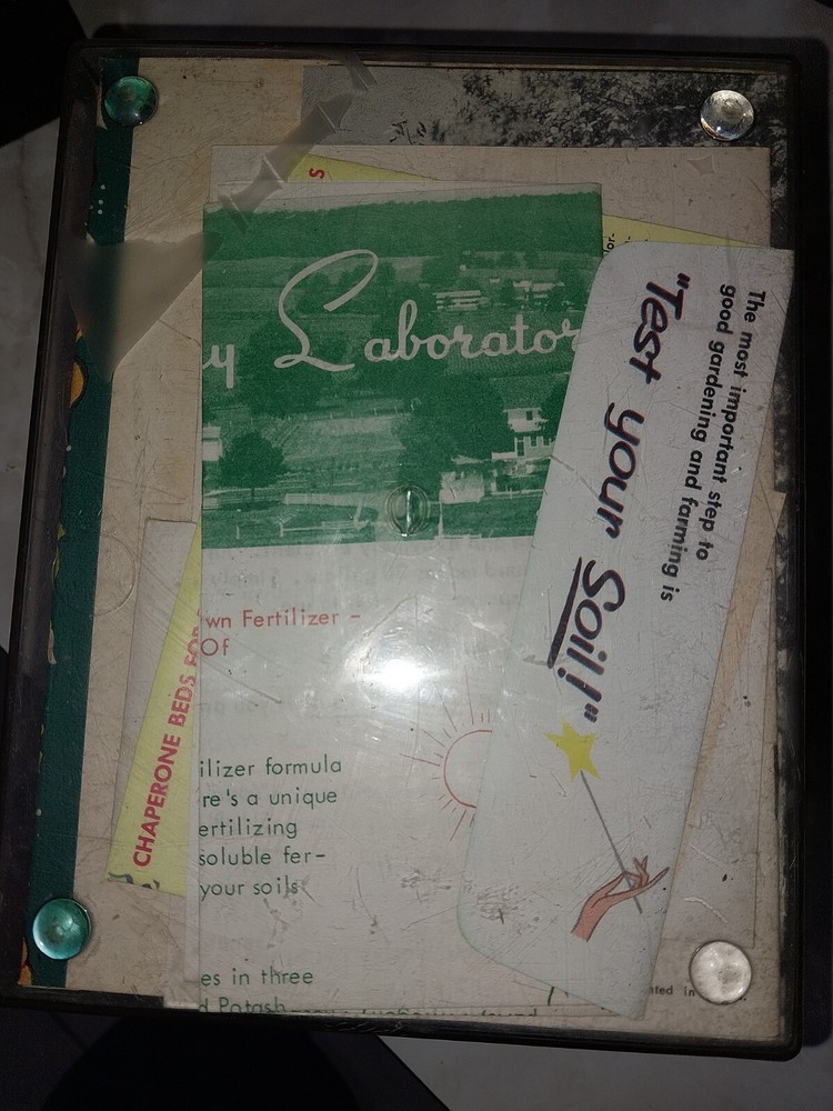 Antique Sudbury Soil Testing Kit Clear Acrylic Box With Instructions