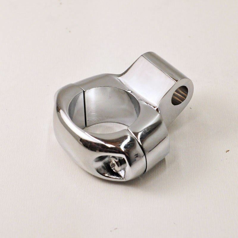 Chrome Mirror Mount Clamp for 1" Handlebars w/ 5/16" Mounting Hole Harley