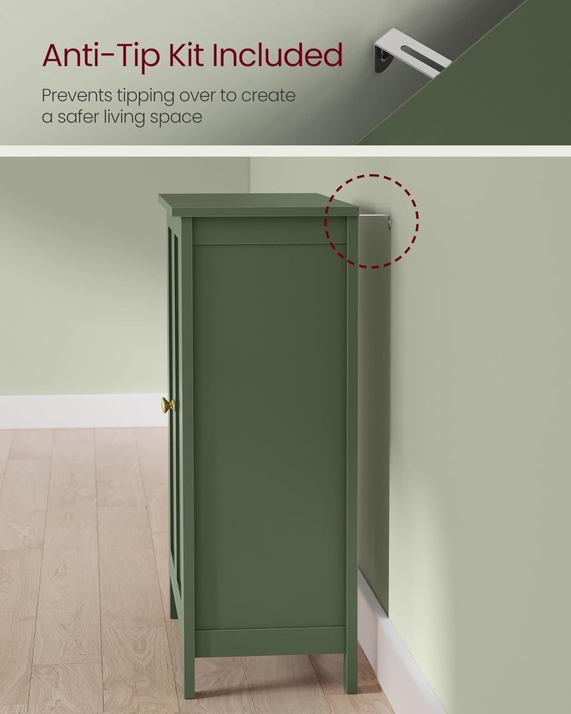 Robust Forest Green Storage Unit – 3 Compartment Cabinet with Adjustable Shelves