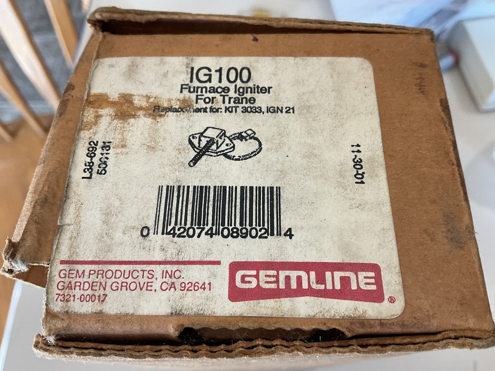 NEW GEMLINE IG100 IGNITOR FOR TRANE UNITS