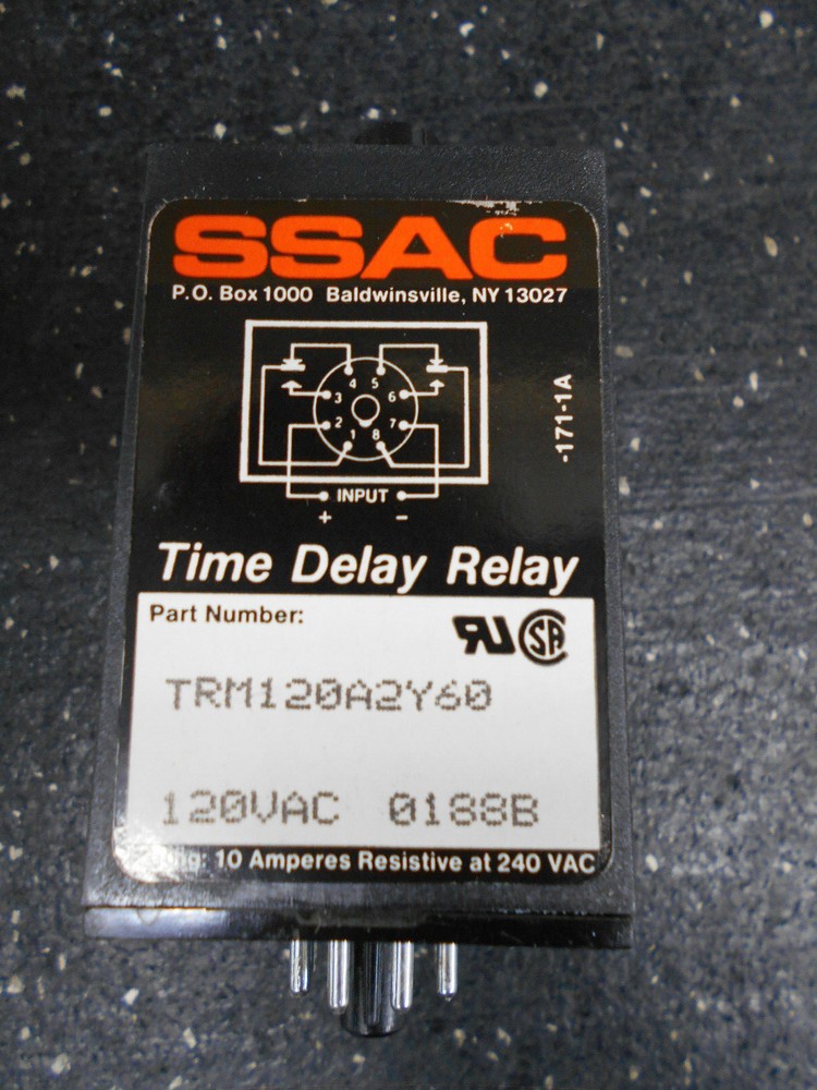 SOLID STATE SSAC TRM120A2Y60 TIME DELAY RELAY 8-PIN 0-60 SEC 120 VAC