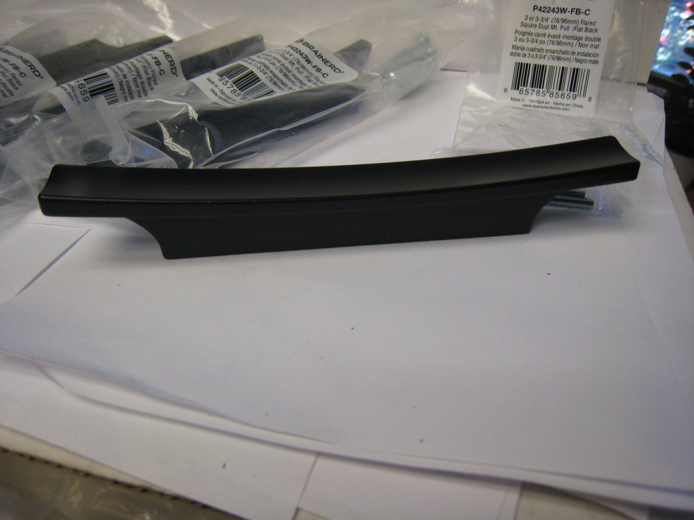5 X P42243-FB Brainerd 3" or 3-3/4" C-C Flared Square Dual Mount Pull Flat Black