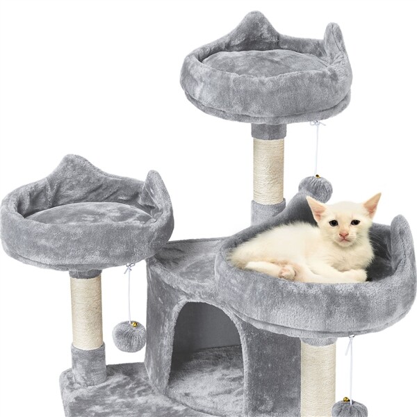 68.5 Inches Cat Tree with Warm Condos Platform Scratching Board Scratching Posts