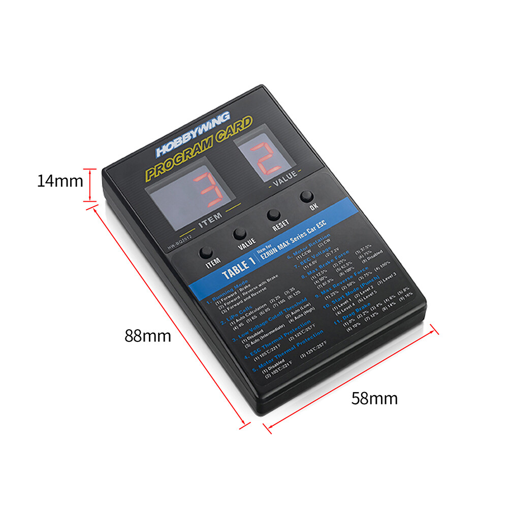 Hobbywing LED Program Card LCD Program Box OTA ESC Programmer for RC Car Boat