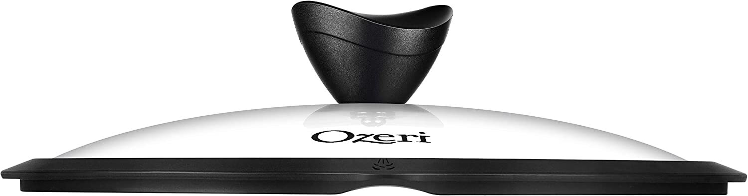 Ozeri Tempered Glass Earth Fry Pan Lid [8 in, 10 in, 12 in] with Black Silicone