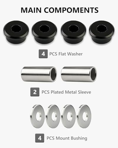 Polyurethane Front Differential Side Mount Bushings Set Kit, Front