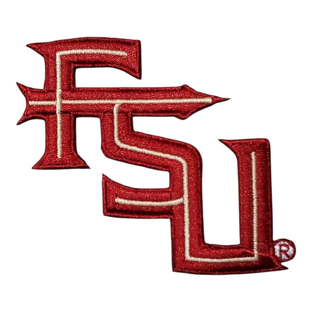 FSU Florida State Letter Logo Patch. Embroidered. Iron On Backing 3"x3"