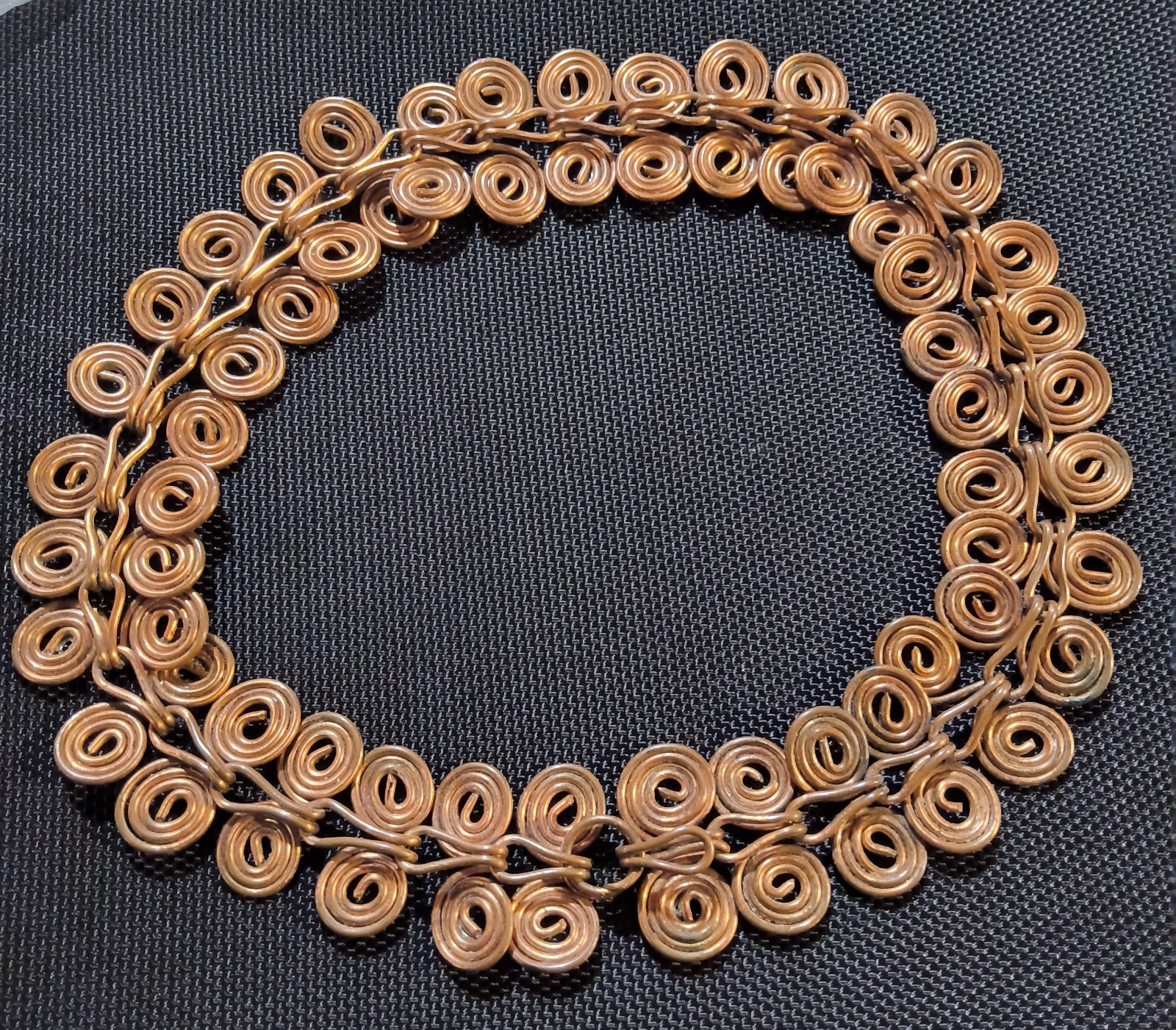 Ancient Egyptian Copper Coil Style Necklace - 18" - 86 Grams - Handcrafted