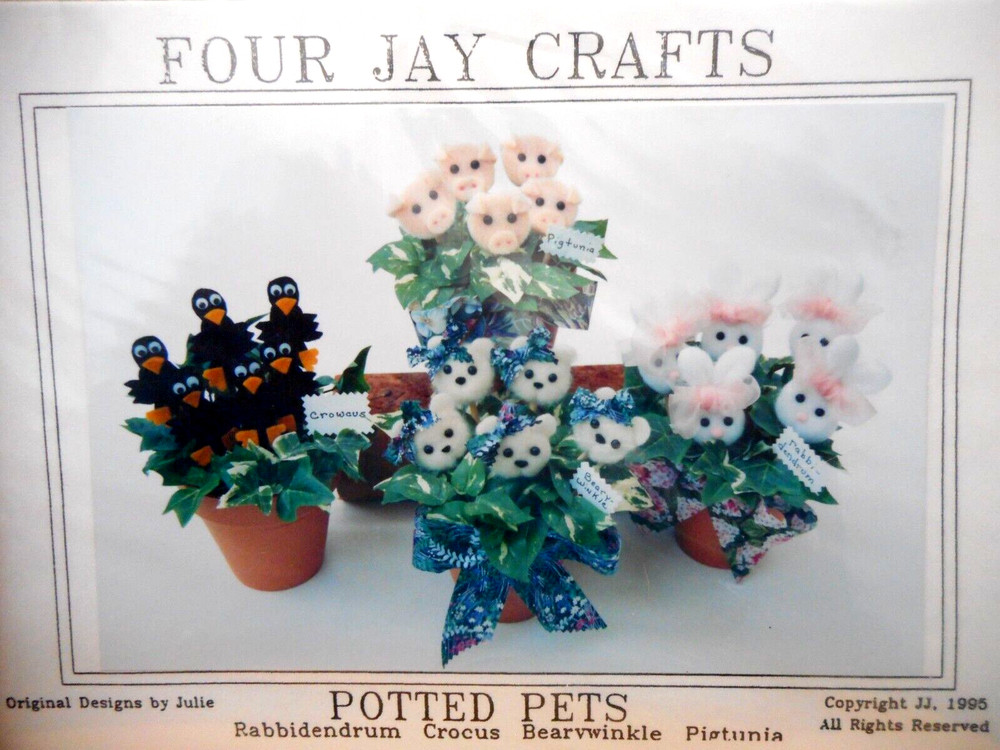 2 NEW Craft Patterns Fabric Covered Boxes 019-Within My Heart & Potted Pets #80