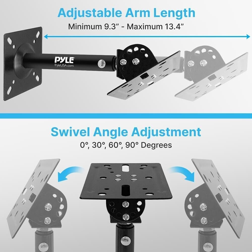 Pyle Durable Wall/Ceiling Mount Stand-Adjustable Swivel Tilt, Heavy-Duty