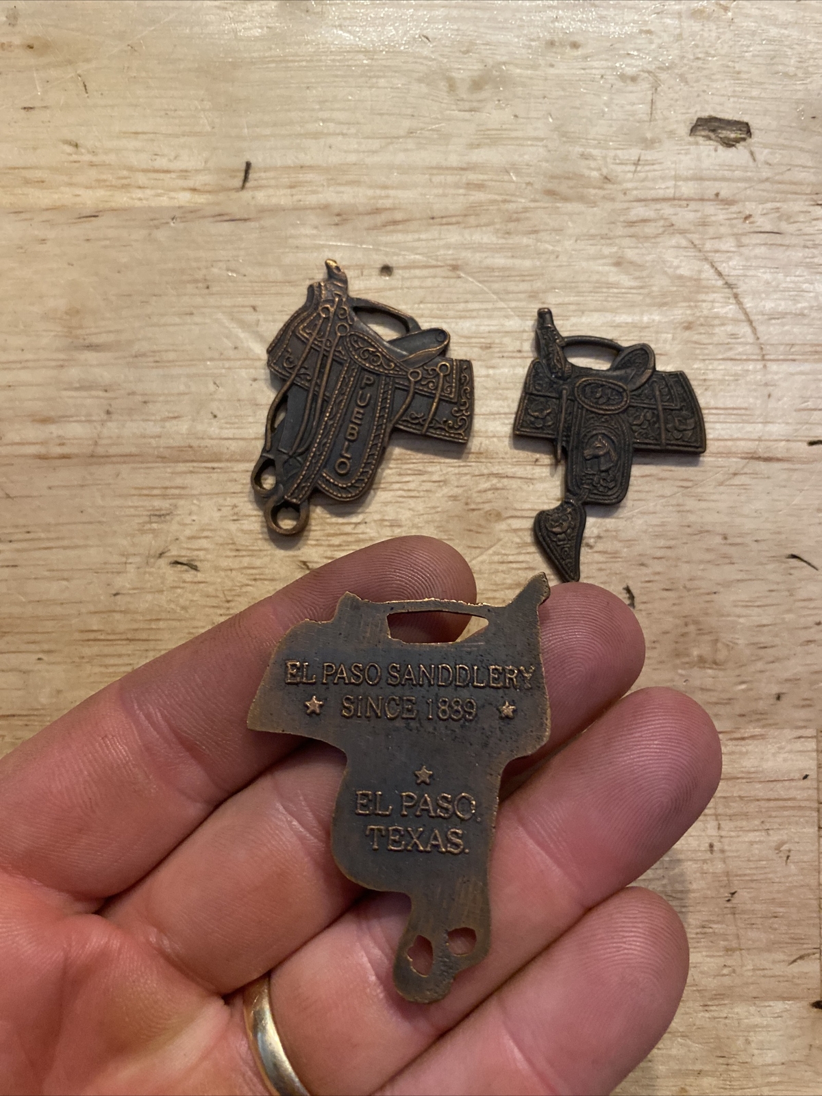 Saddle Pocket Watch FOB Set Pueblo Colorado El Paso Texas Nevada Cowboy Horse x3