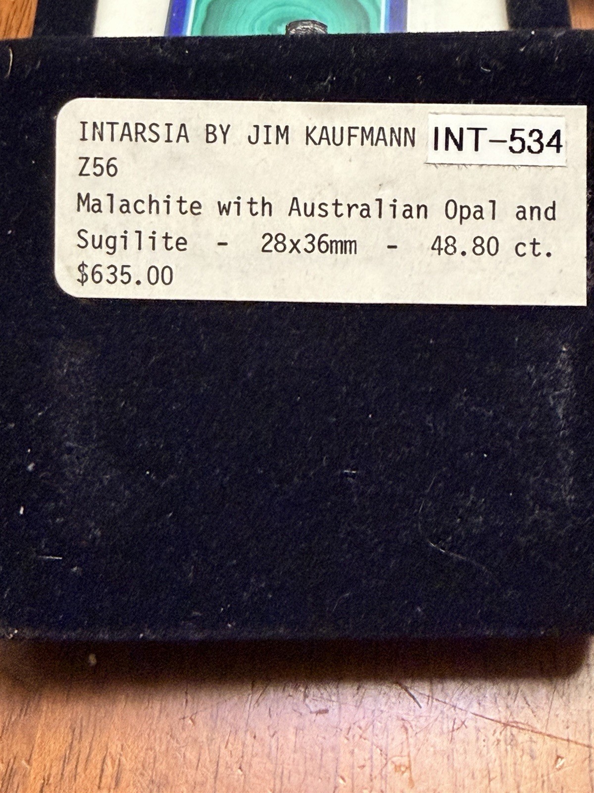 Jim Kaufmann Intarsia Malachite Australian Opal Sugilite 48.80 ct 28x36mm Signed