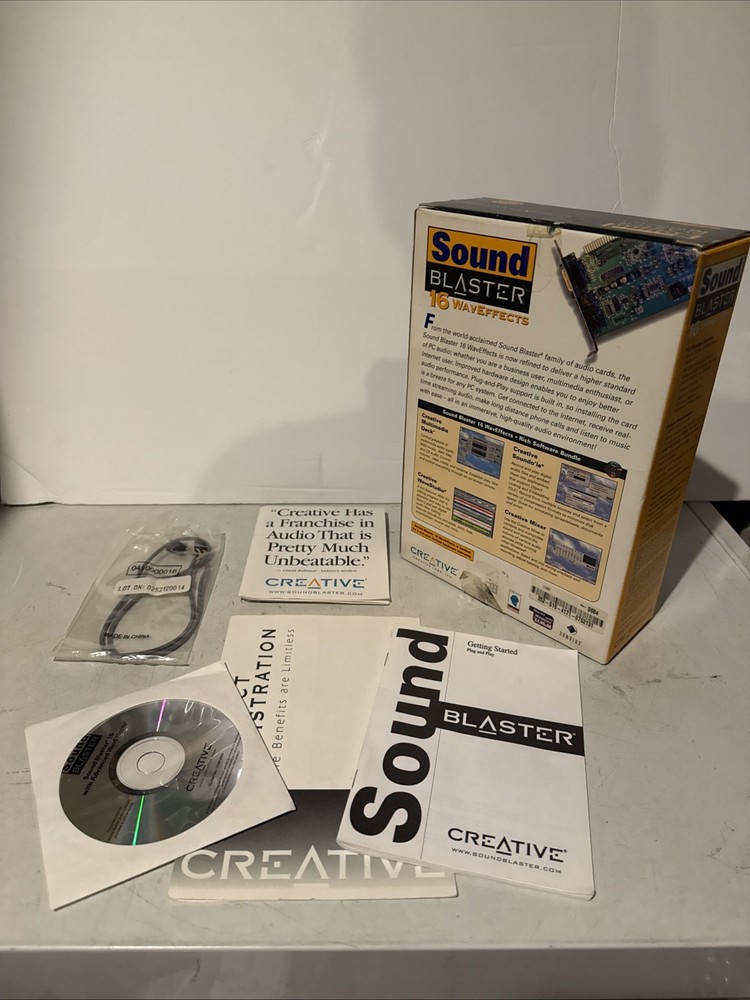 Creative Labs Sound Blaster 16 WavEffects box and documentation / CD only