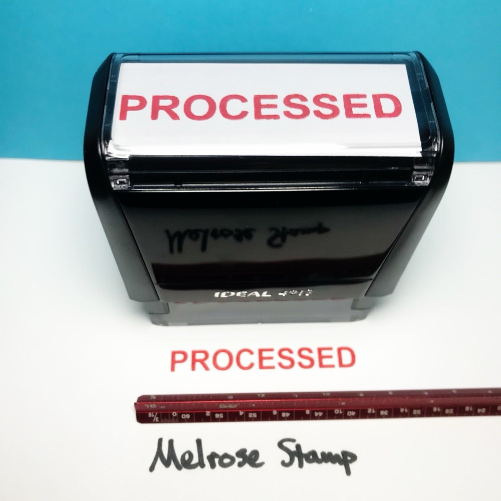Processed Rubber Stamp Red Ink Self Inking Ideal 4913
