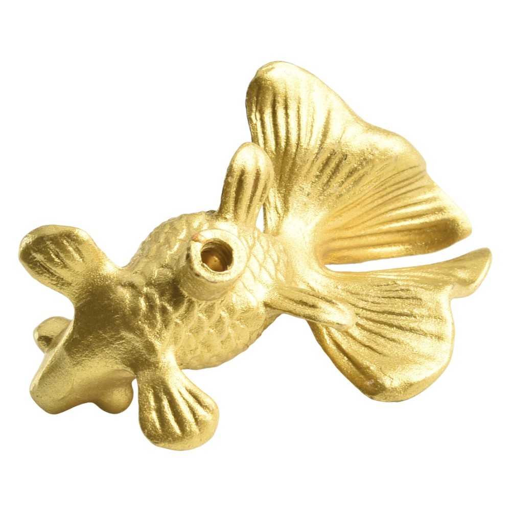 Vibrant Goldfish Cabinet Drawer Knobs Solid Brass Material Stylish Handle