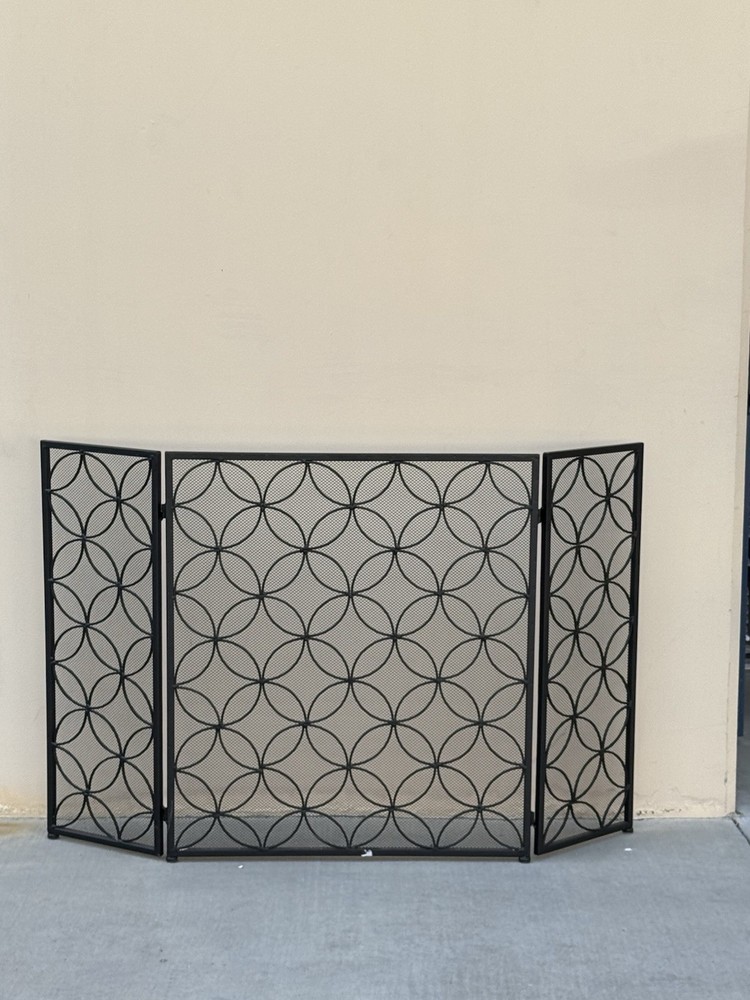 Modern Three Panel Decorative Fireplace Screen