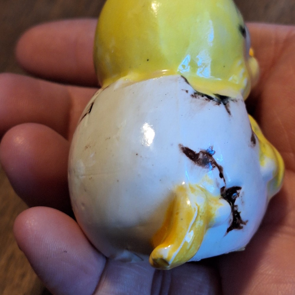 Vintage Chicks Hatching Eggs Ceramic Figurines Easter/Spring 2.5" Tall