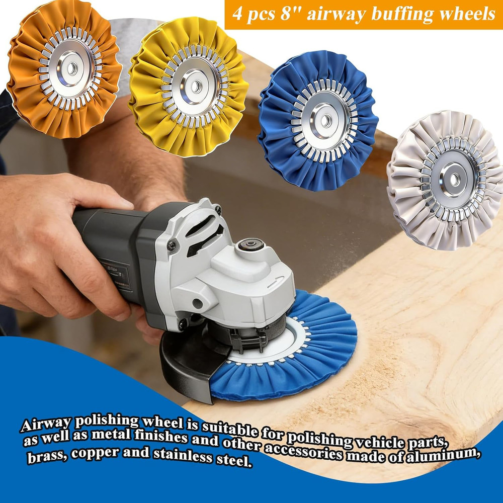 Airway Buffing Wheel, w/ Compound for Angle Grinder, Buffer Polishing Wheel
