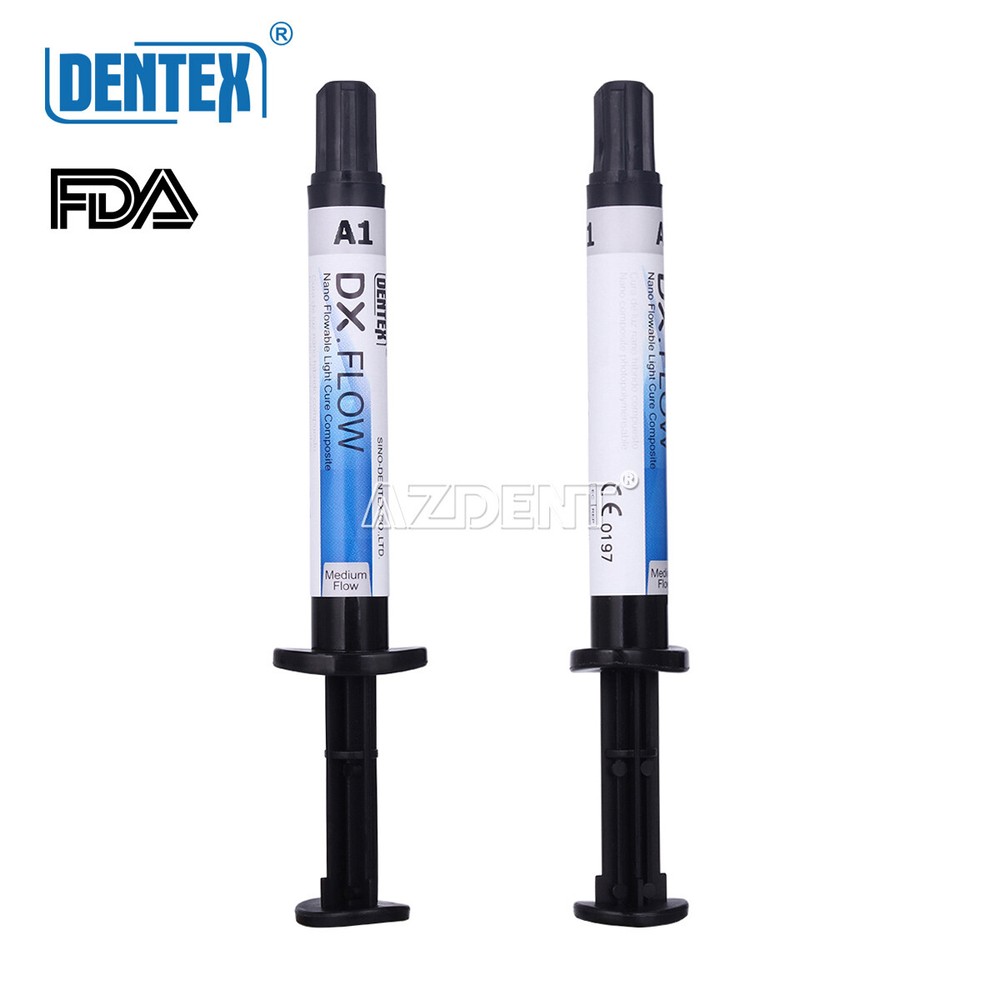 Dentex Dental Flowable Light Cure Composite Resin Medium Flow A1/A2/A3 Syringe
