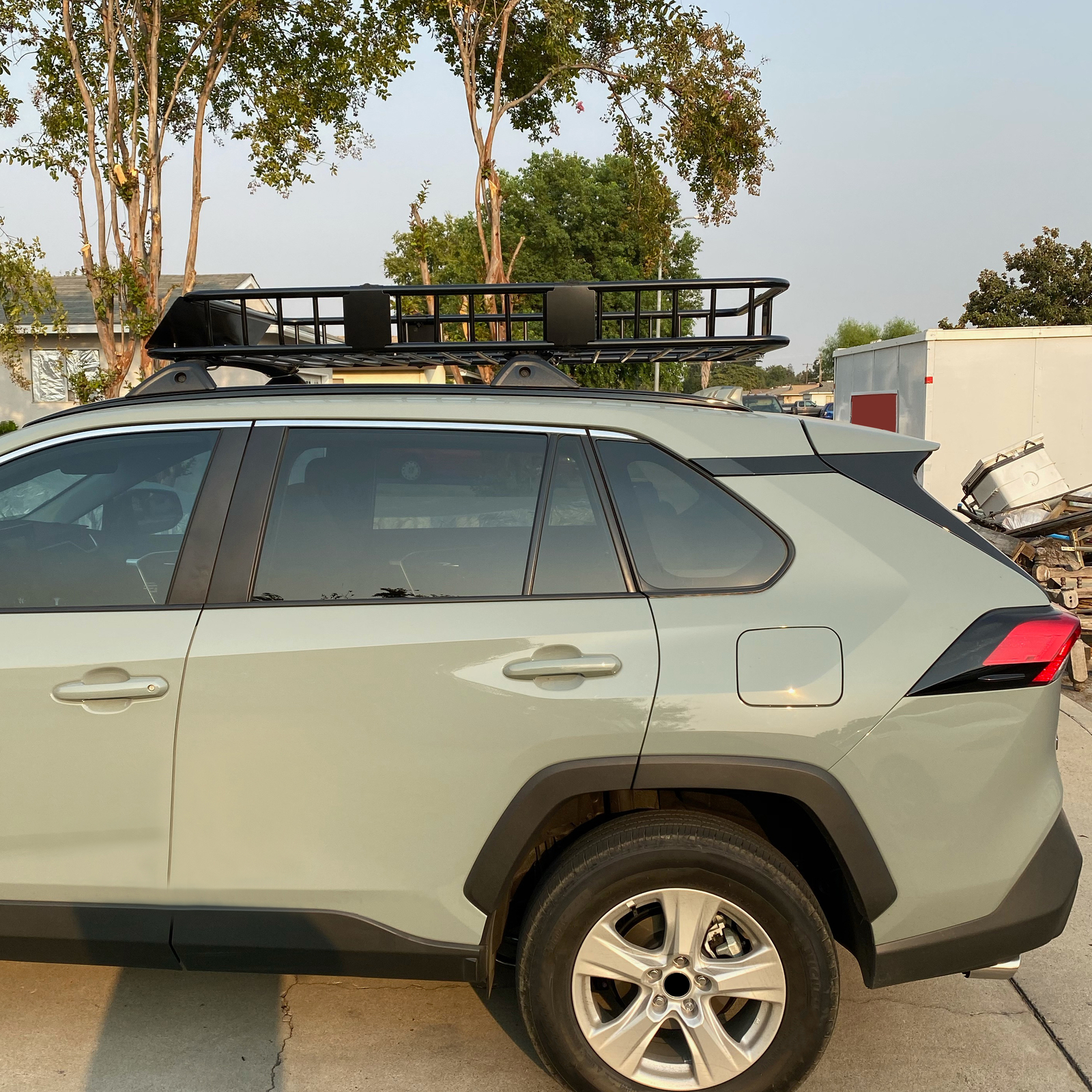 64" Universal Black Roof Rack Cargo Carrier w/ Extension Luggage Hold Basket SUV