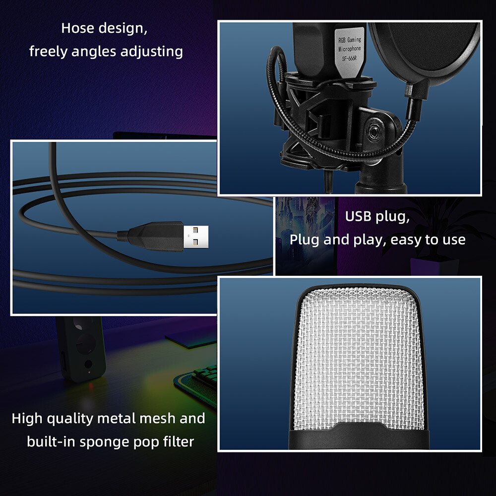 Microphone Mic Kit Broadcasting Singing Studio Recording Condenser For PC Laptop