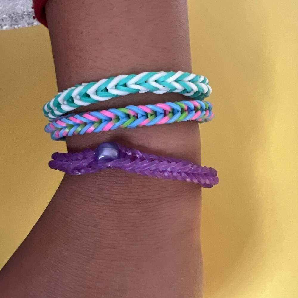 Handmade Fishtail Rainbow Loom Bracelets- 3 Bracelets