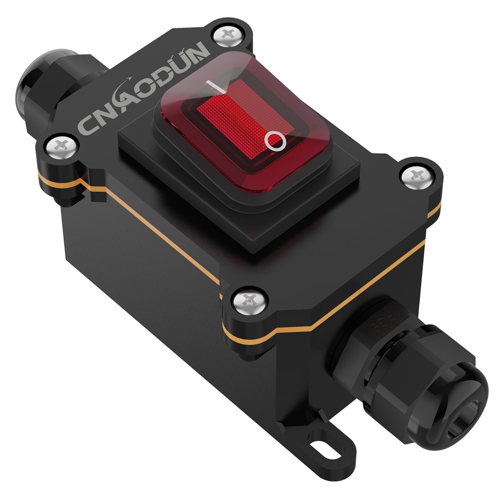 Waterproof Inline Cord Switch 35a125v30a250v Ac On Off Toggle Switch With Red Li