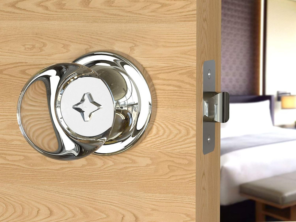 Passage Round Ball Crystal Door Knobs Polished Chrome Round Rosette