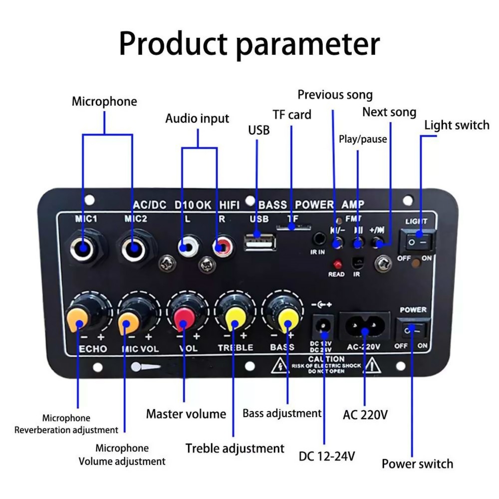 Versatile Audio Amplifier Board Bluetooth 5.0 Support Customized Audio Settings