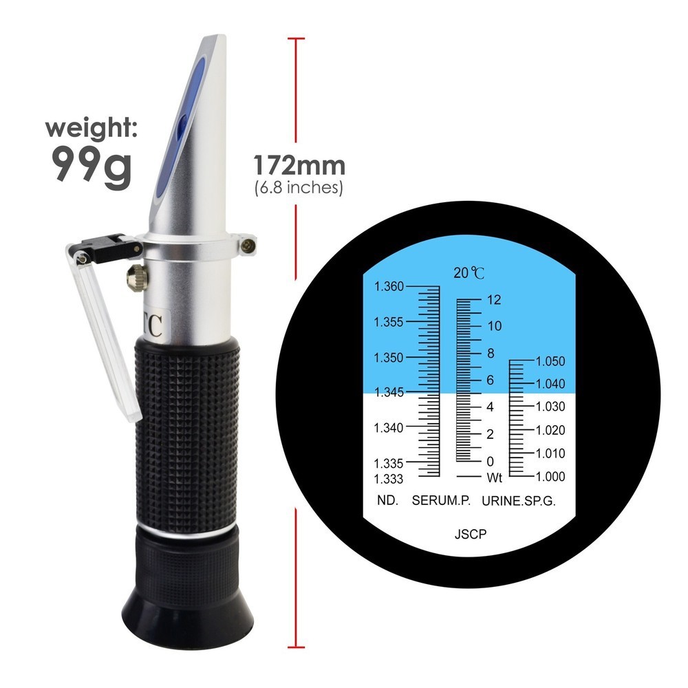 Handheld Optical Refractometer ATC Urine Hydrometer Serum Protein Tester