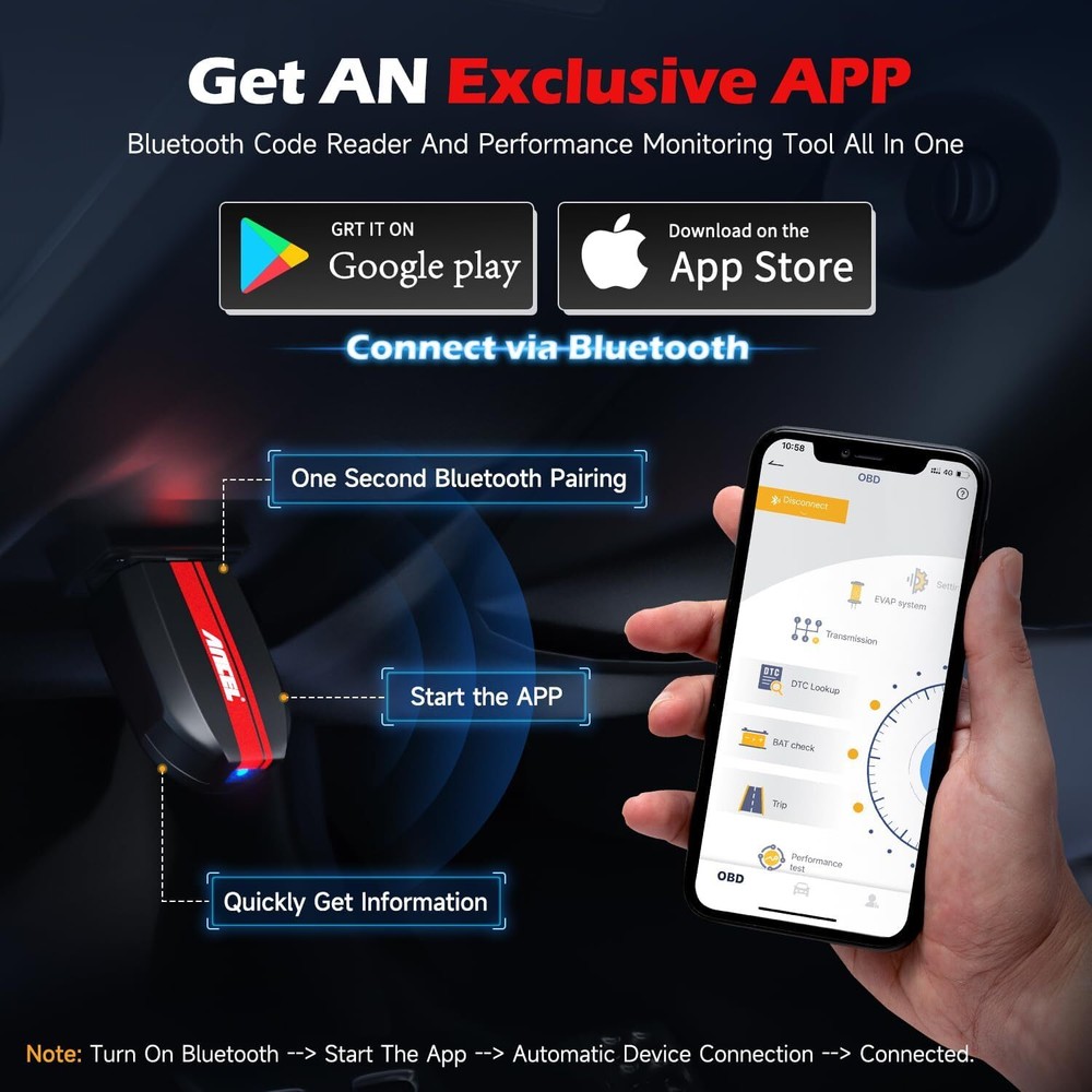 ANCEL BD200 Car OBD2 Scanner Bluetooth Code Reader Check Engine Diagnostic Tool