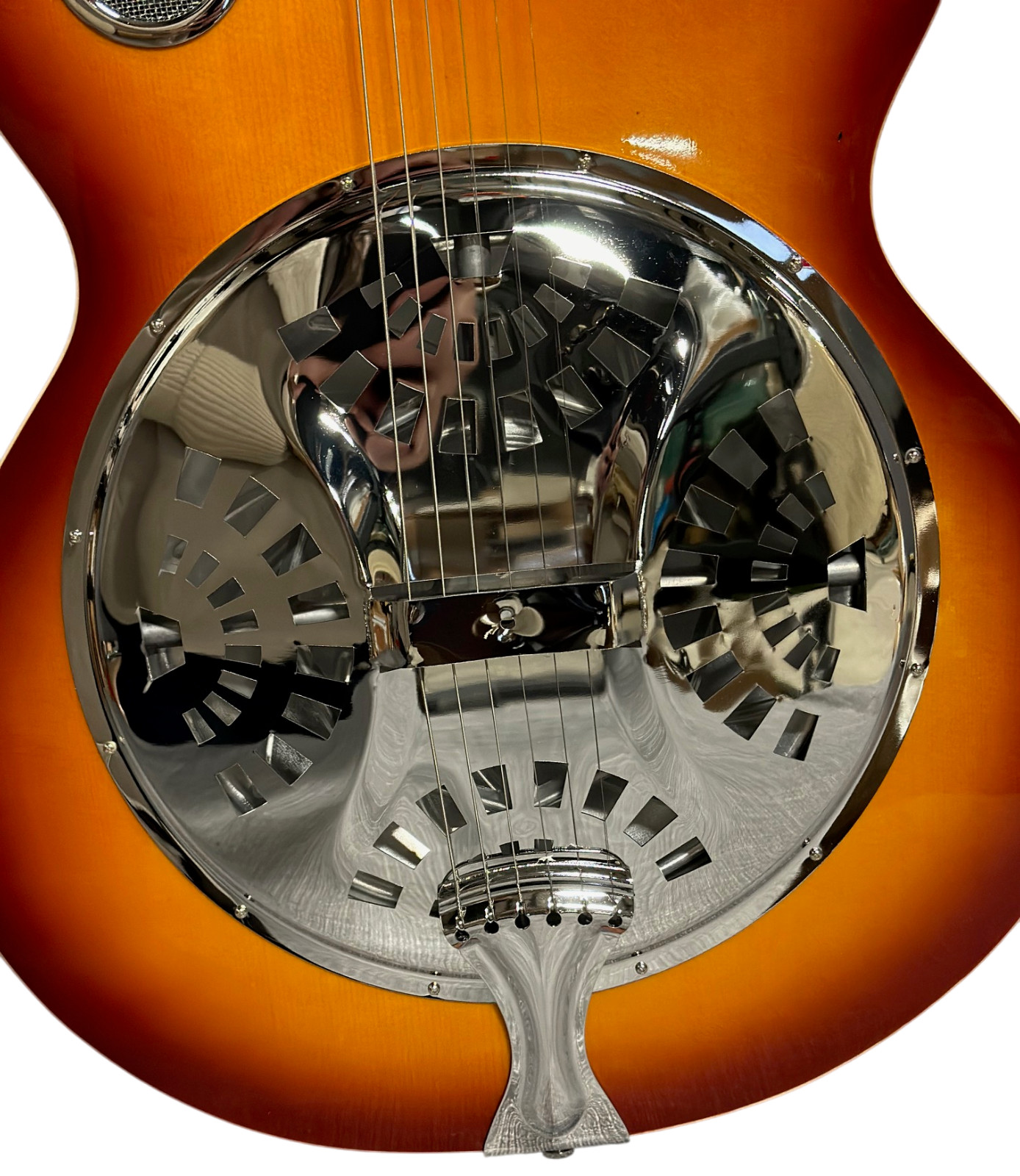 Zenison Steel Pan Acoustic Electric Resonator Guitar Single Cutaway Sunburst