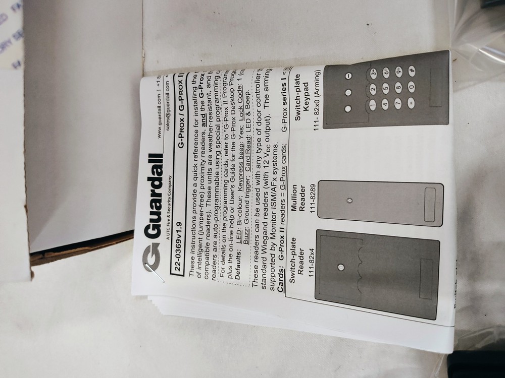 G Prox II Switchplate Prox Reader w/ 10' Cable