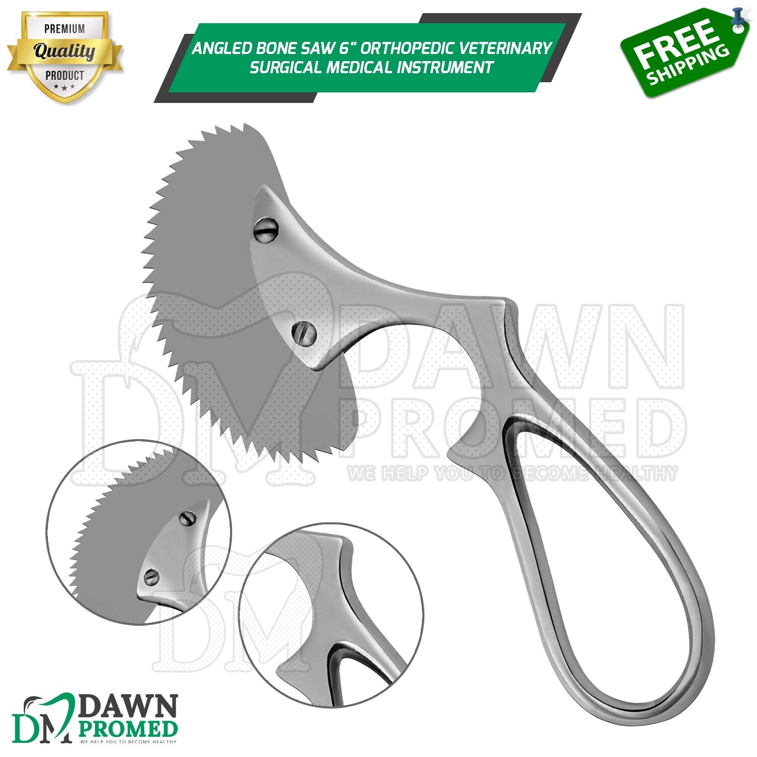 Bone Saw Angled 6" Orthopedic Veterinary Surgical Medical Instrument German Gr