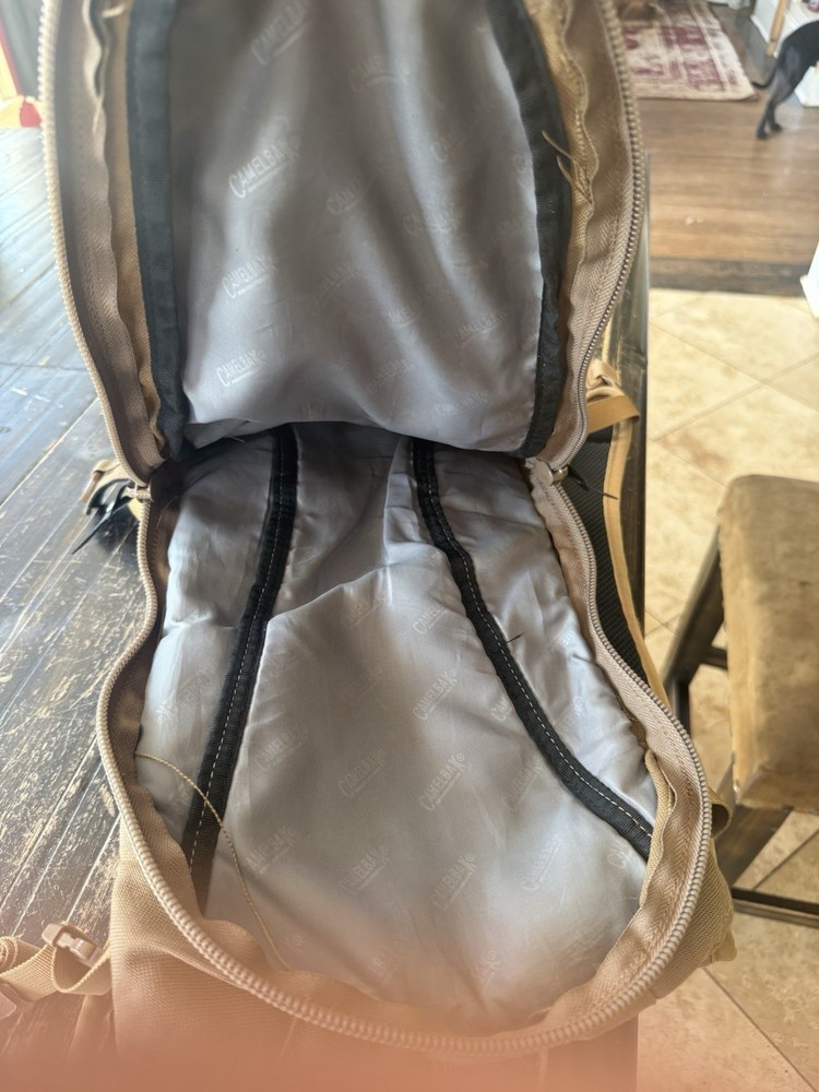 CamelBak Chaos Tactical Backpack Tan Padded Back Adjustable Straps Compartments