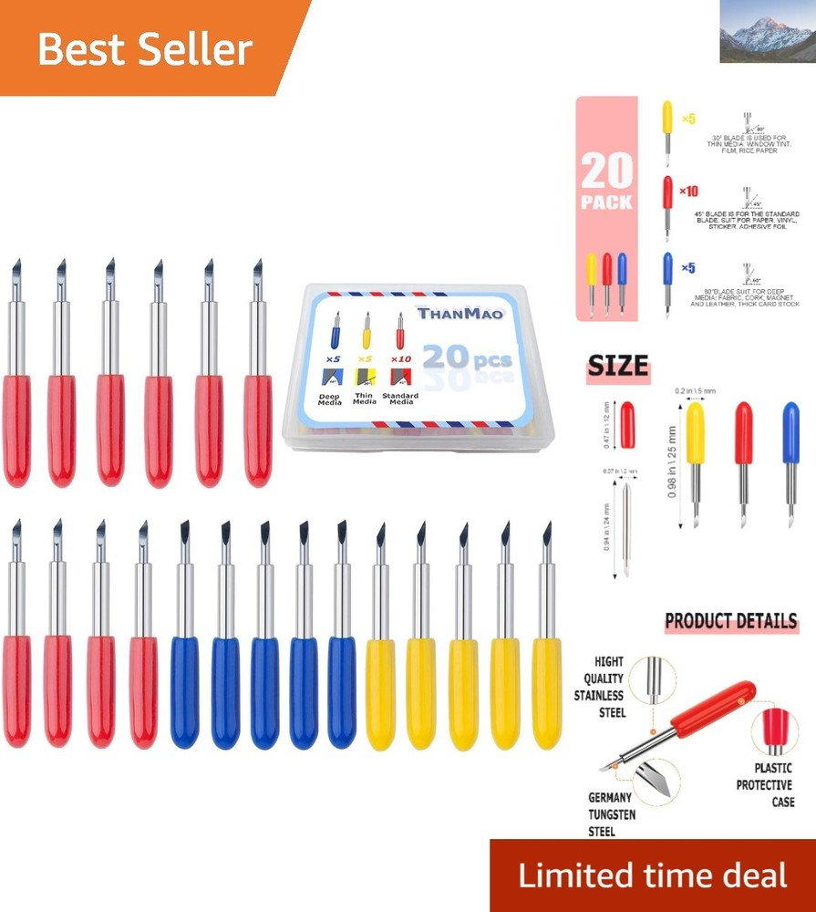 Versatile 20 Pcs Blade Set for Explore Cutting Machines - Precision & Safety