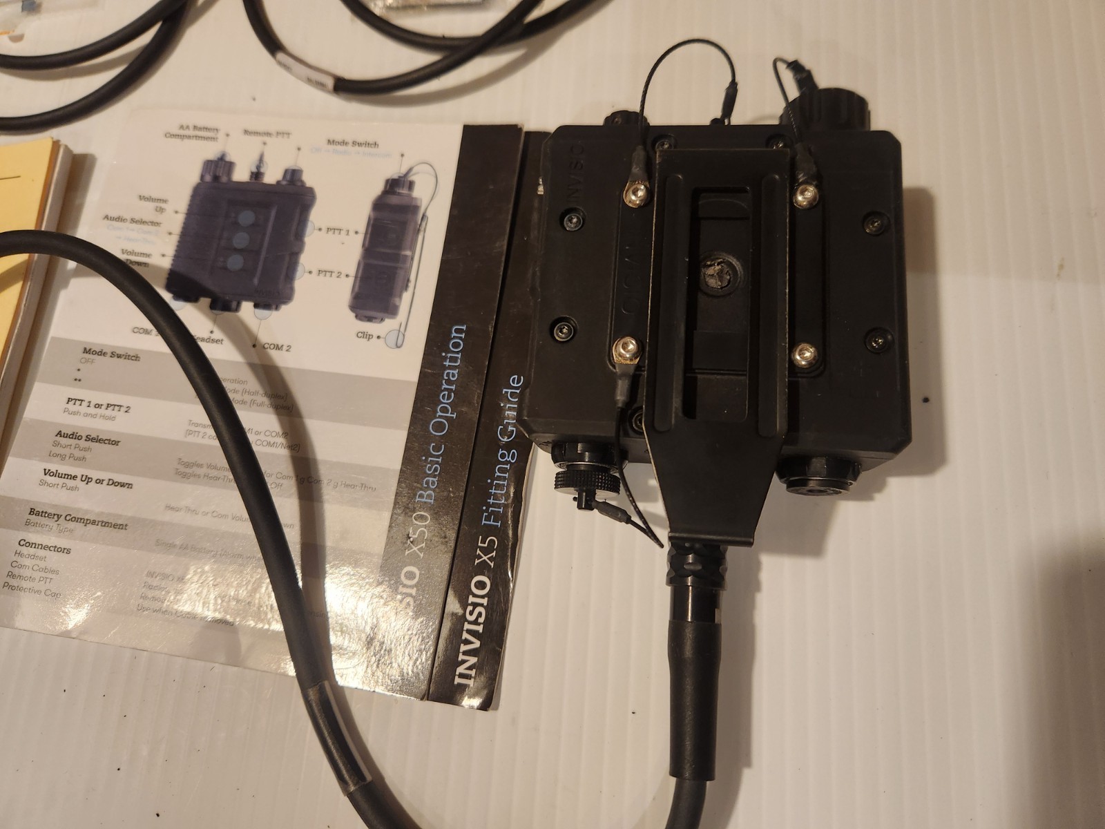 Genuine INVISIO X50 DUAL COMMS Gen II Kit With X5 Headset and Baofeng/K2 cable