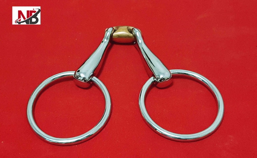 LOOSE RING SNAFFLE BIT HORSE WITH DOUBLE JOINT 5"