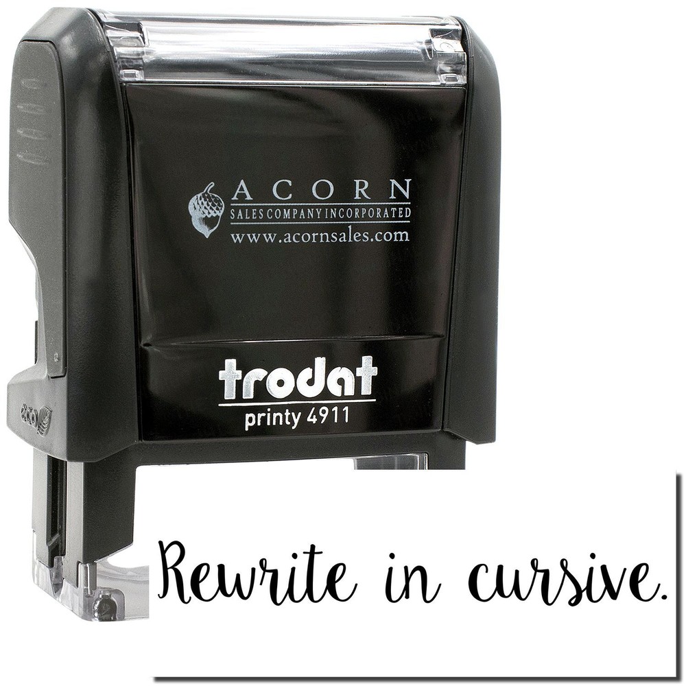 Self-Inking Script Rewrite in Cursive Stamp Size 1/2" Tall x 1-1/2" Wide