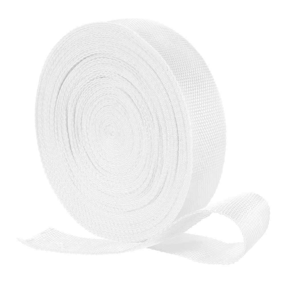 Nylon Webbing Strap, 22 Yards x 1-1/2" Polypropylene Flat Webbing Strap (White)